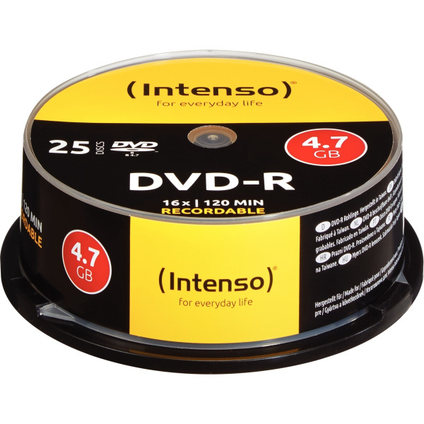 Spindle de 25  DVD-R Intenso 4,7 Go 16X