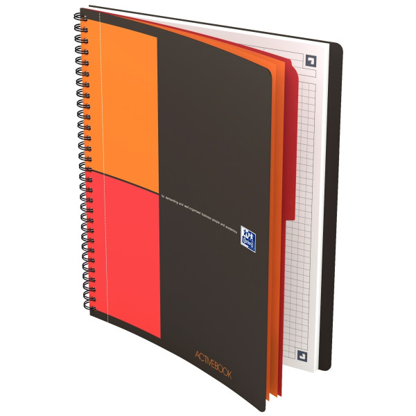 Cahier à reliure intégrale ACTIVEBOOK format tablette B5 quadrillé 5x5, 160 pages