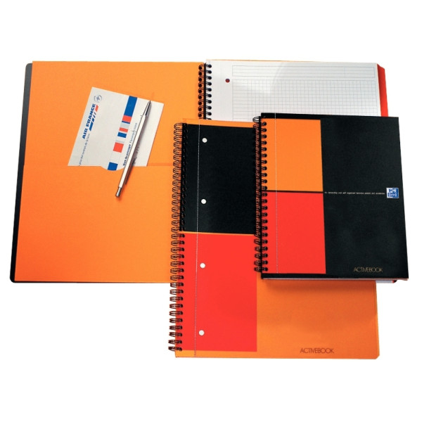 Cahier à reliure intégrale ACTIVEBOOK format tablette B5 quadrillé 5x5, 160 pages