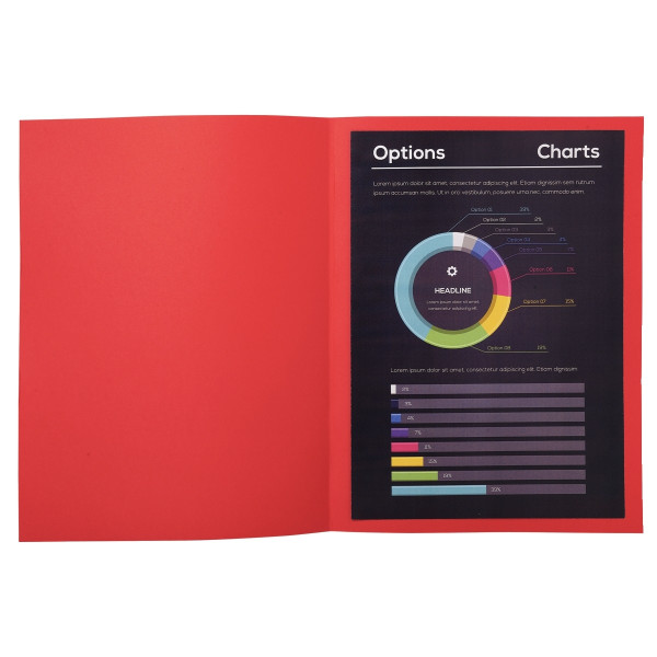 Paquet de 100 chemises 210g ROCK"S format 24x32 cm, rouge