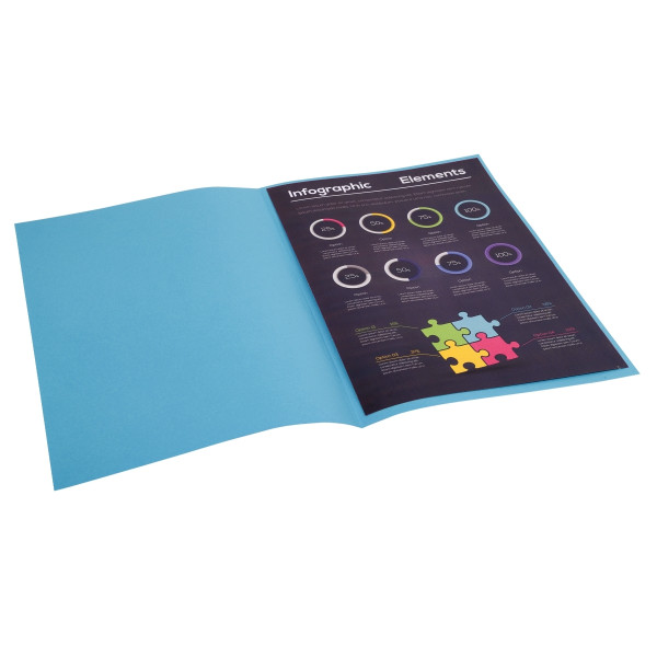 Paquet de 100 sous-chemises 80g ROCK"S format 22x31 cm, bleu