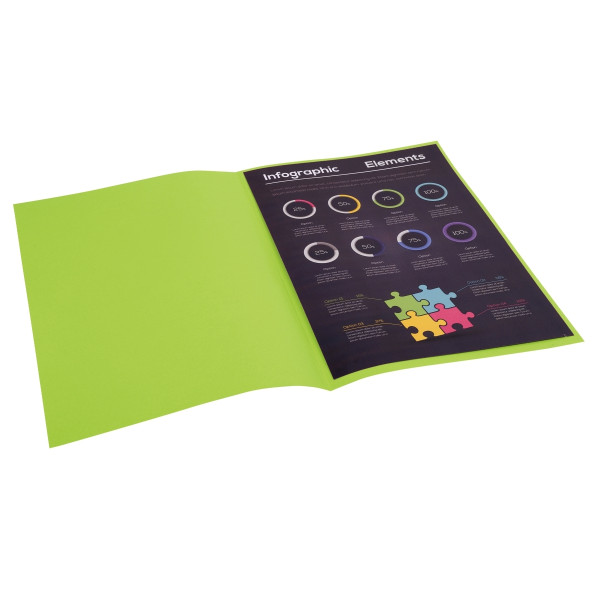 Paquet de 100 sous-chemises 80g ROCK"S format 22x31 cm, vert