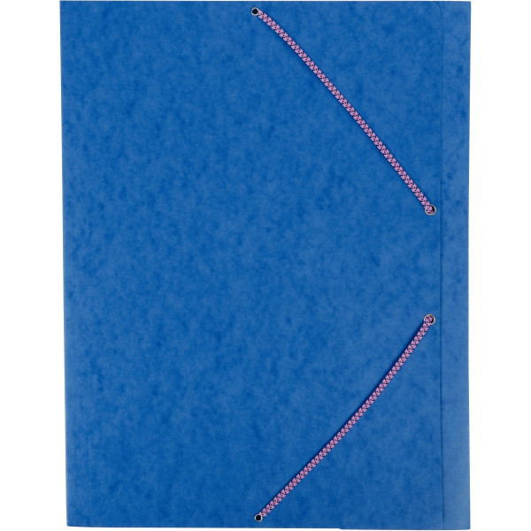 Chemise 3 rabats à élastiques en carte lustrée 600g format A3, bleu