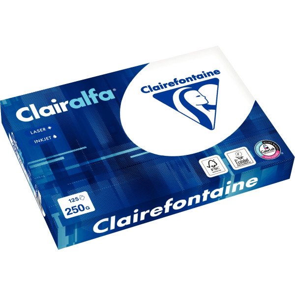 Paquet de 125 feuilles format A4 250g blanc CLAIRALFA