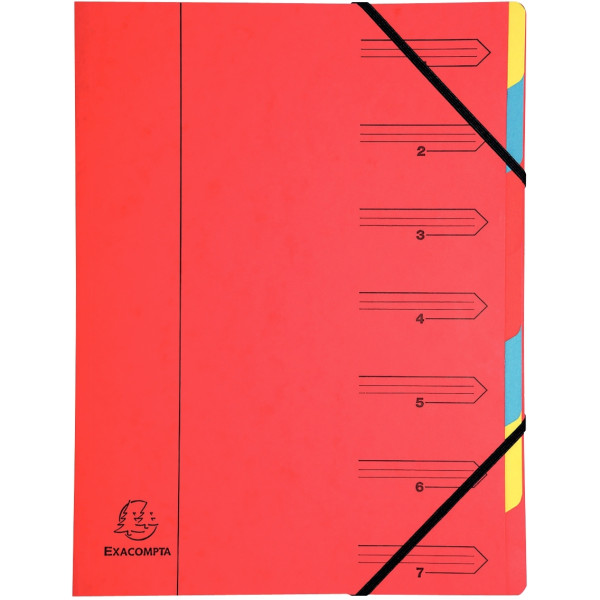 Trieur dos agrafé avec élastiques 7 compartiments, coloris assortis