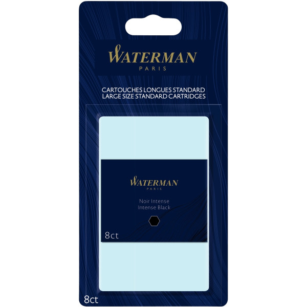 Blister de 8 cartouches longues Waterman noires