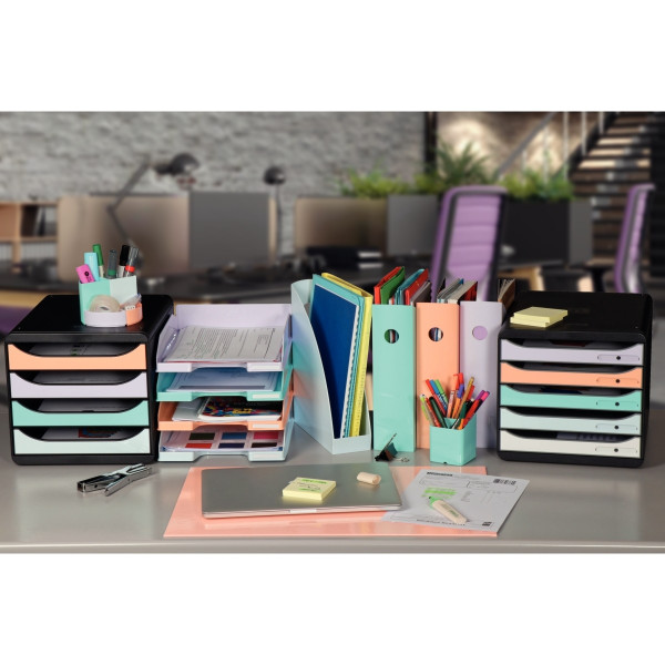 Module 4 tiroirs BIGBOX noir/pastel