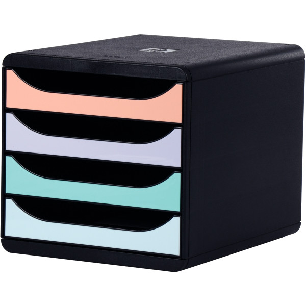 Module 4 tiroirs BIGBOX noir/pastel