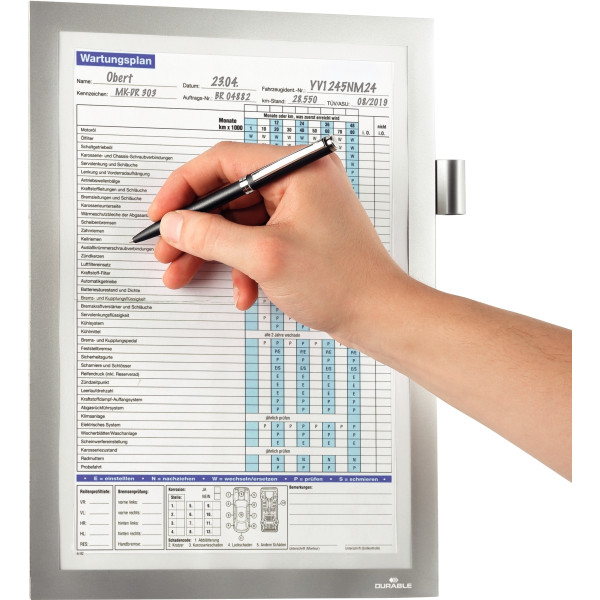 Cadre d'affichage Duraframe Magnetic Note A4 argent