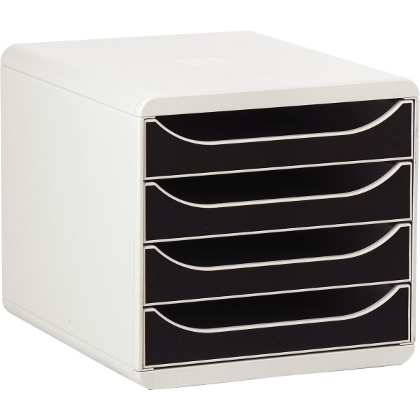 Module 4 tiroirs BIGBOX gris/noir