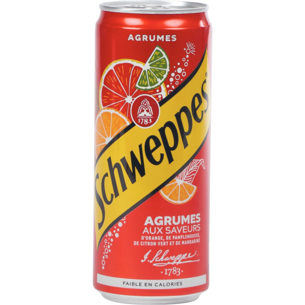 Lot de 24 canettes SCHWEPPES agrumes 33cl
