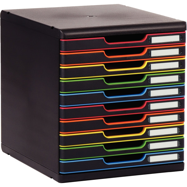 Module 10 tiroirs MODULO noir/arlequin