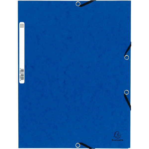 Chemise 3 rabats à élastiques en carte lustrée 355g, bleu