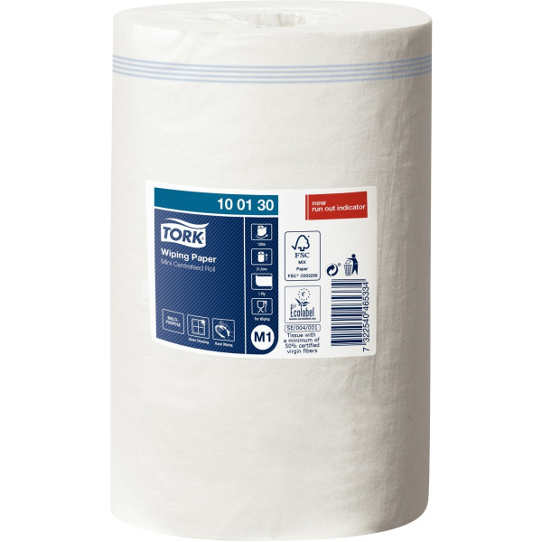 Carton de 11 mini-bobines essuie-tout M1 1 pli blanches