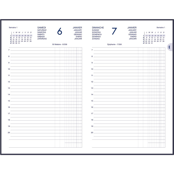 Agenda carre 1 jour euro/centimesassorti