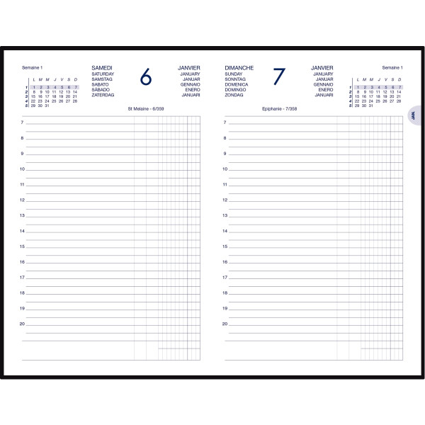 Agenda carre 1 jour euro/centimesassorti