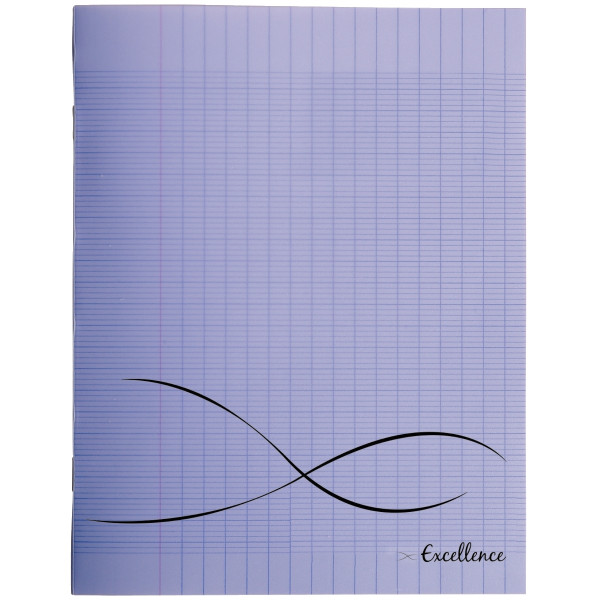 Piqûre 96 pages EXCELLENCE, format 17x22 cm, seyès 90g, couverture PP violet