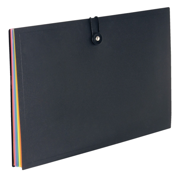 Trieur extensible fermeture bouton RAINBOW CLASS en polypropylène, 8 compartiments