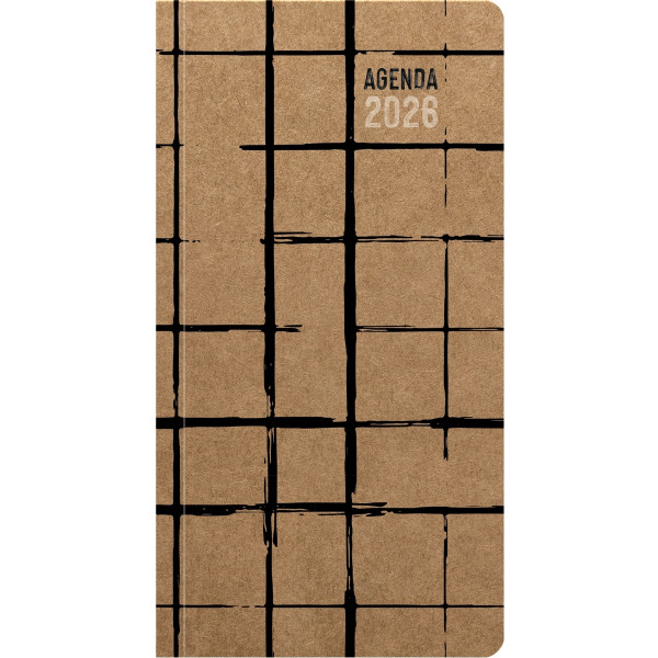 Agenda semainier Kraft 9x17cm courbes