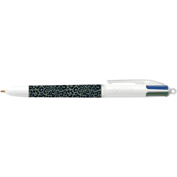 Stylo bille 4 couleurs Léopard vert