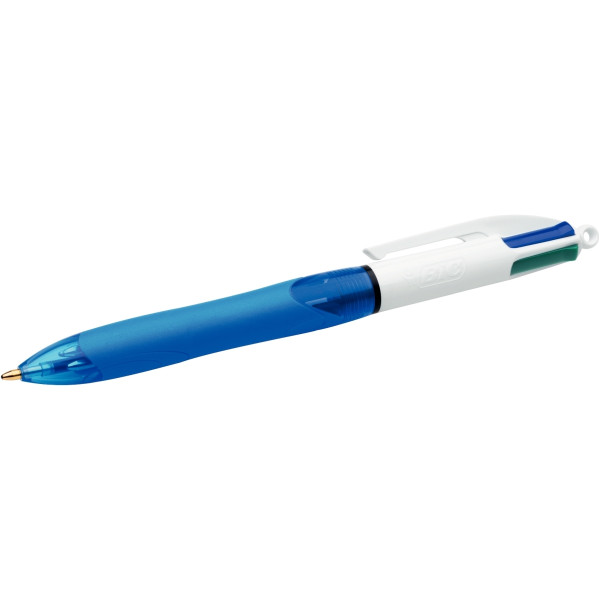 Stylo bille 4 Couleurs grip bleu