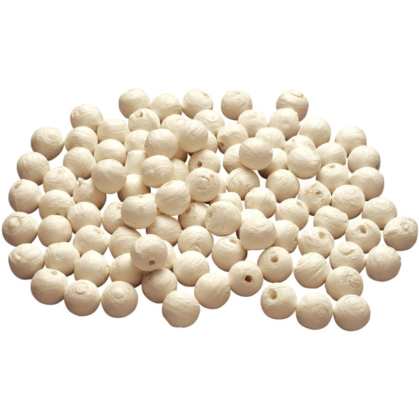 Sachet de 100 boules cellulose blanches, diamètre 18 mm
