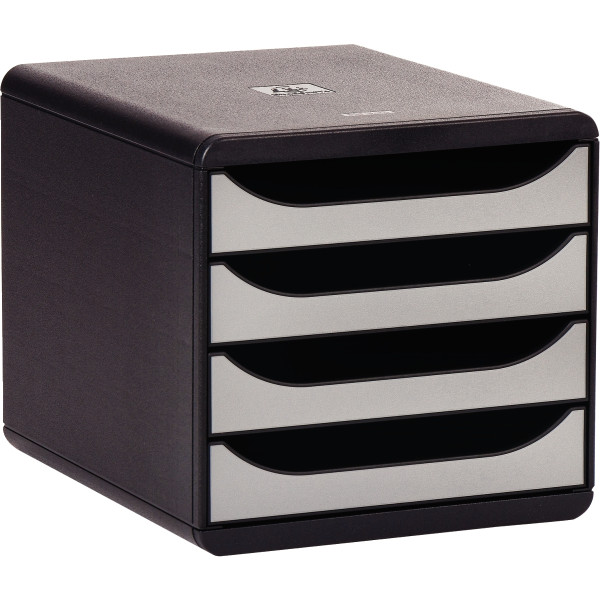 Module 4 tiroirs BIGBOX noir/argent