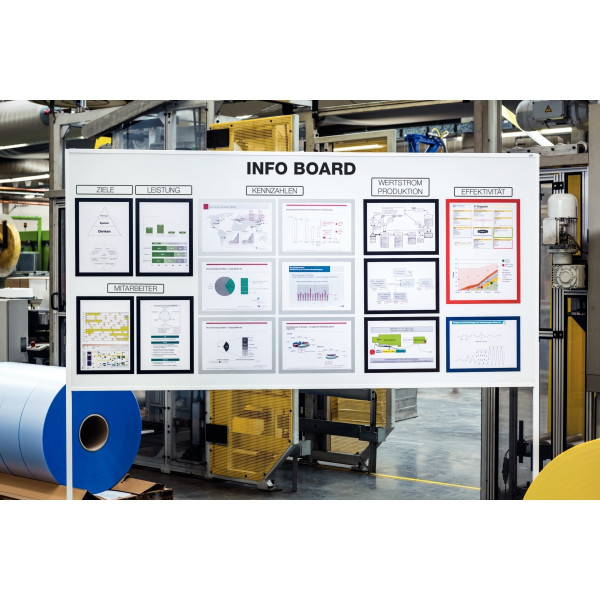 Sachet de 5 cadres d'affichage A4 magnétique argent