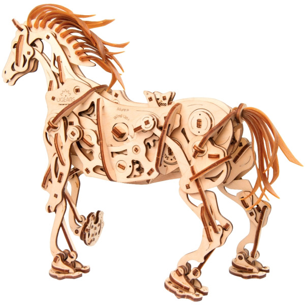 Maquette mécanique en bois, cheval