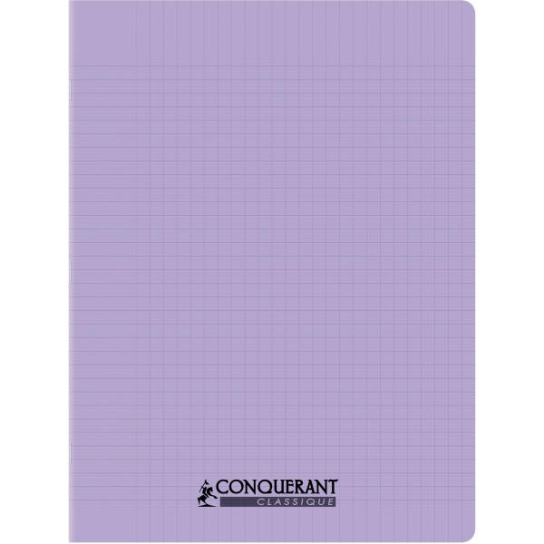 Piqûre 96 pages CONQUERANT, 24x32 cm, seyès, couv PP lilas