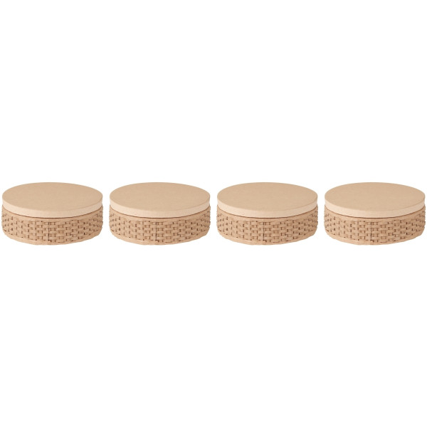 Lot de 4 boites rondes tressées en carton
