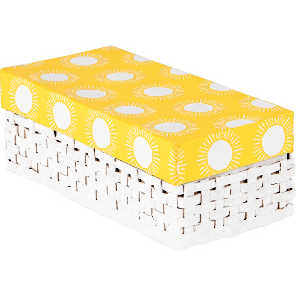 Lot de 4 boites rectangles tressées en carton