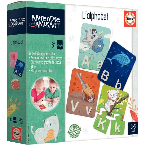 Apprendre l'alphabet 81 pièces