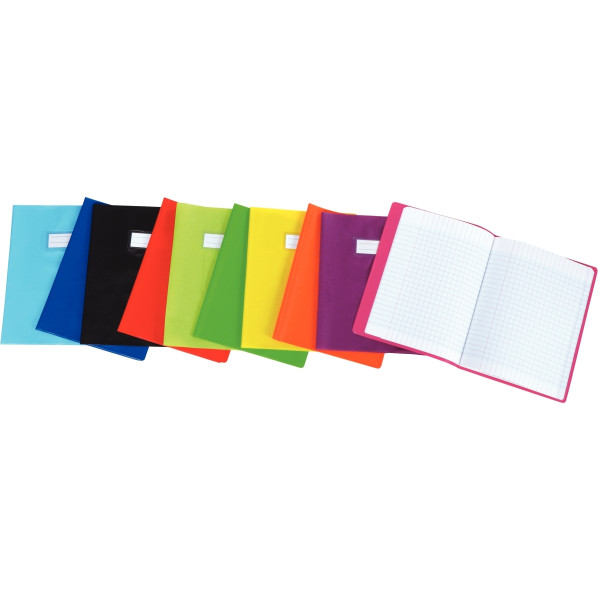 Paquet de 10 protèges-cahier épaisseur 21/100ème 17x22 cm PVC coloris rouge