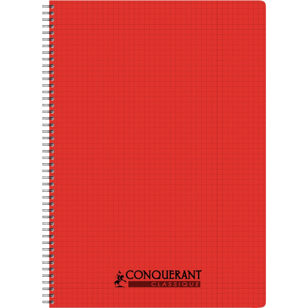 Reliure intégrale 100 pages CONQUERANT, A4, 5x5, couverture polypropylène, coloris assortis