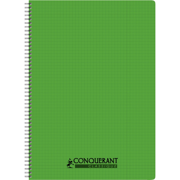 Reliure intégrale 100 pages CONQUERANT, A4, 5x5, couverture polypropylène, coloris assortis