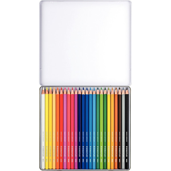 Boîte de 24 crayons de couleur aquarellables Design Journey
