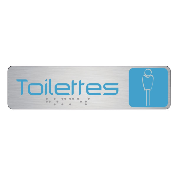 Plaque en aluminium avec fixation adhésive 4,5x17 cm TOILETTES HOMMES