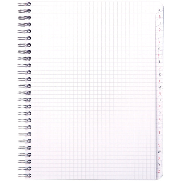 Répertoire à reliure intégrale 180 pages, format 17x22 cm, quadrillé 5x5, papier 70g