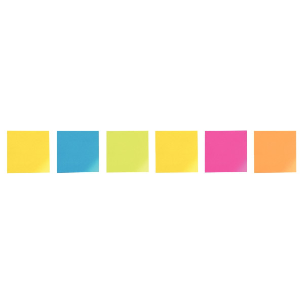 Paquet de 6 blocs de 90 feuilles Super Sticky post-it, 76 x  76 mm, couleurs CARNIVAL : Carnival : j