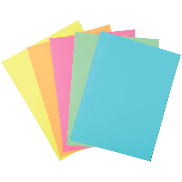 Paquet de 100 chemises 1 rabat SUPER 160g, format 24x32 cm, coloris pastel assortis