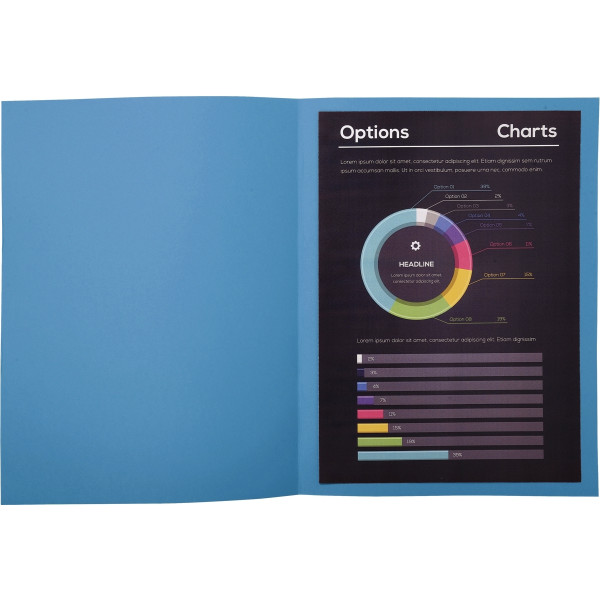 Paquet de 10 chemises 210 g ROCK"S format 24x32 cm bleu