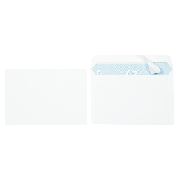Boite de 500 enveloppes blanches 162x229mm 80g bande siliconnée