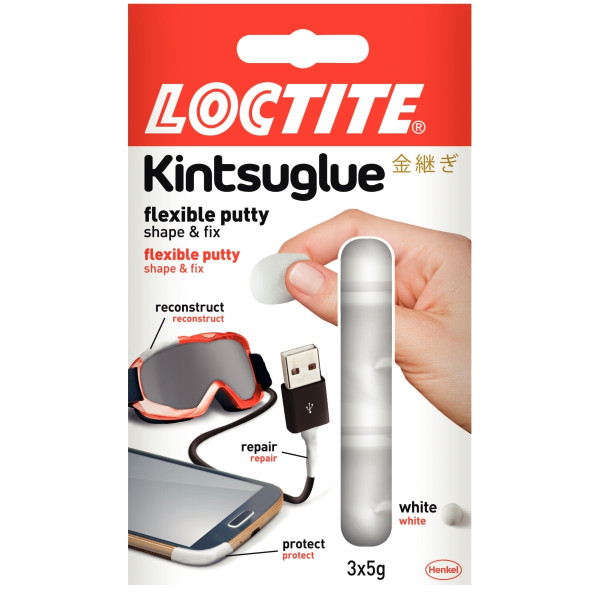 Blister de 3 sachets de 5 grammes de pâte adhésive flexible Kintsuglue