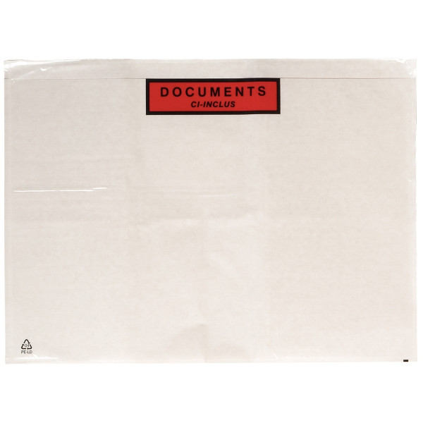 Boite de 500 pochettes adhésives "documents ci-inclus" 320x250mm