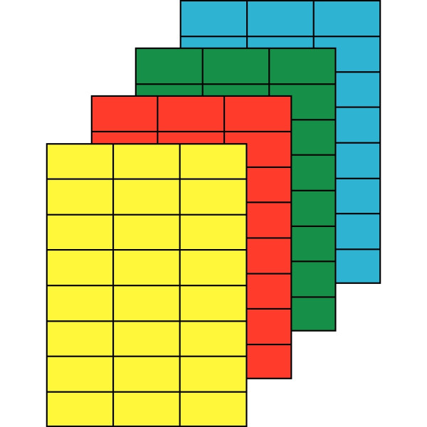 Boîte de 2400 étiquettes Flaconuo multi-usages 37x70mm coloris rouge
