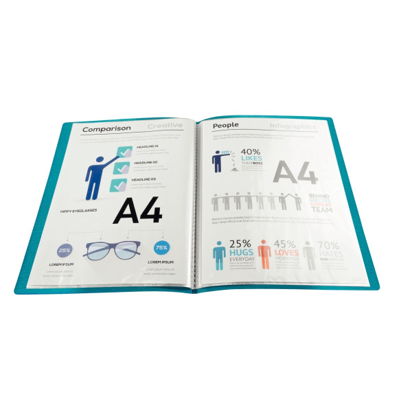 Protège-documents 80 vues en carte végétale TEKSTO, coloris assortis