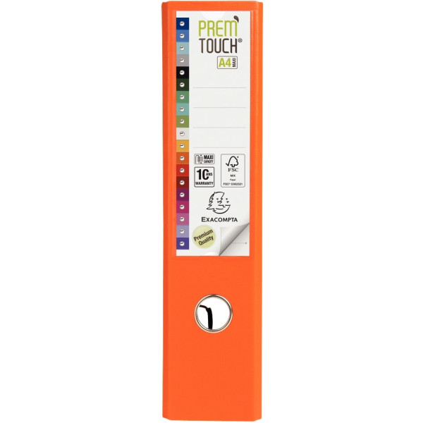 Classeur à levier PREM'TOUCH format A4+, dos 8 cm, orange