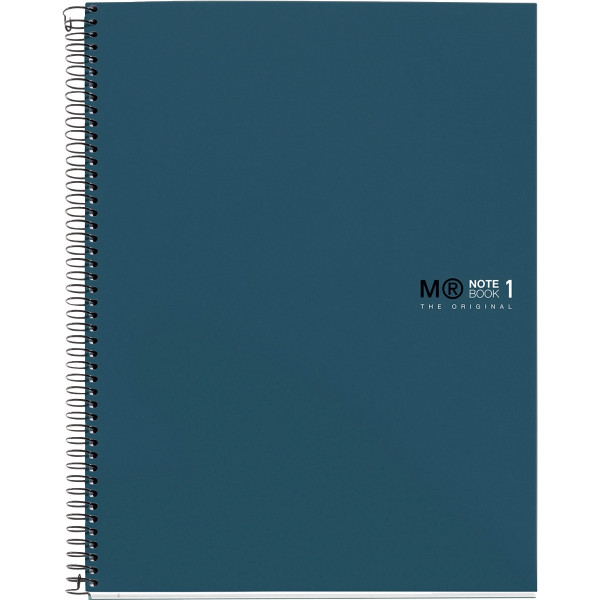 Cahier à reliure intégrale 80 feuilles NOTEBOOK MIQUELRIUS, format A4, quadrillé 5x5, océan