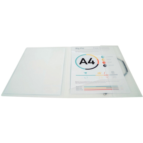 Chemise 3 rabats à élastiques personnalisable KREACOVER en polypropylène incolore